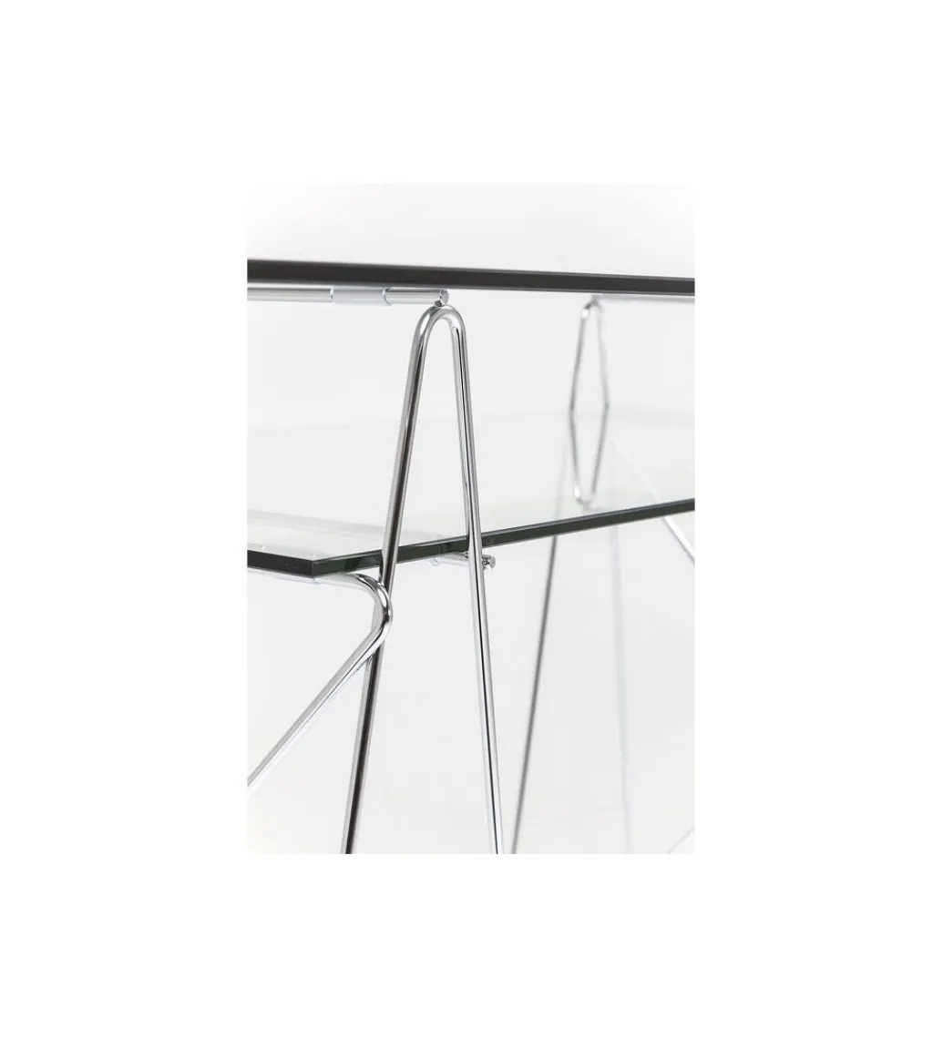 KARE Biurko szklane POLAR 130 cm srebrne