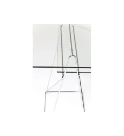 KARE Biurko szklane POLAR 130 cm srebrne