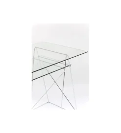 KARE Biurko szklane POLAR 130 cm srebrne