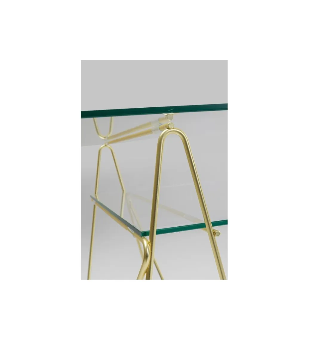 KARE Biurko szklane POLAR 135 cm złote