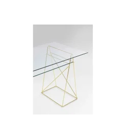 KARE Biurko szklane POLAR 135 cm złote