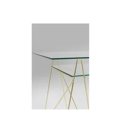 KARE Biurko szklane POLAR 135 cm złote