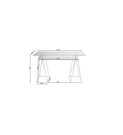 KARE Biurko szklane POLAR 135 cm złote