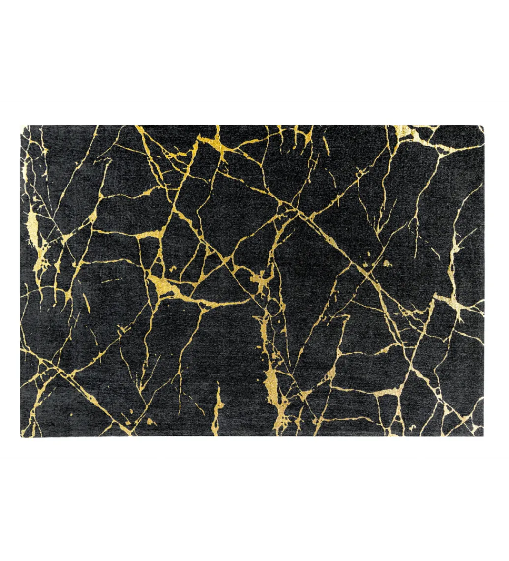 Invicta Interior Dywan MARBLE 160 x 240 cm czarno złoty