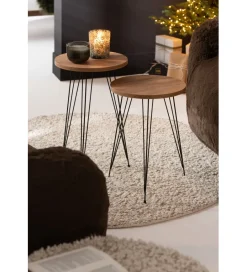 J-Line Dywan Round Bouclé 190 cm kremowy