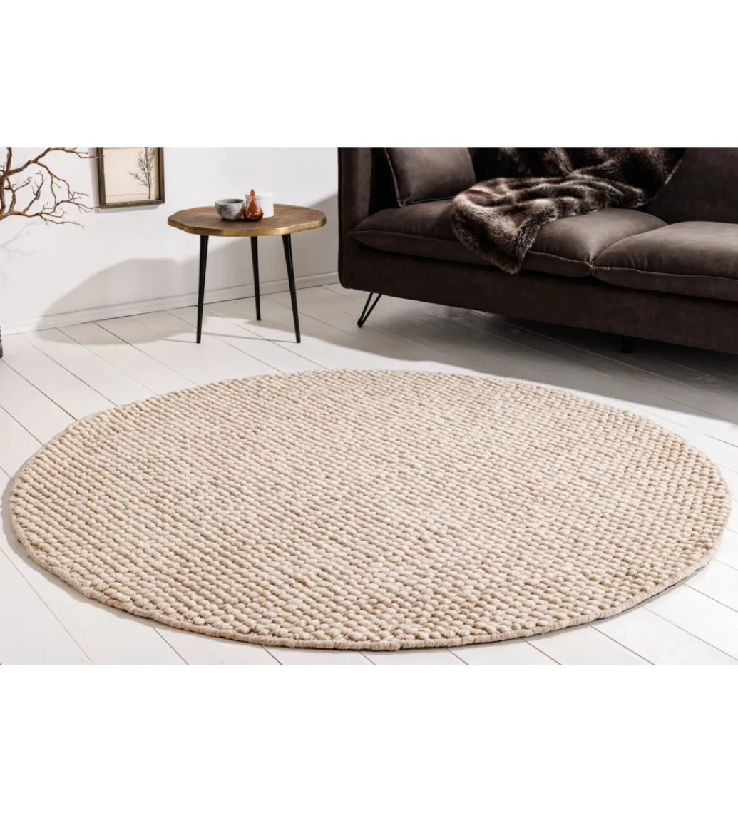 Invicta Interior Dywan WOOL 150cm okrągły beżowy