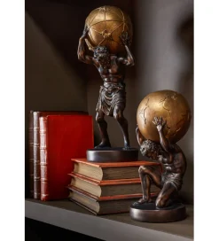 J-Line Figurka BALL HOLDING 42 cm ciemno brązowa złota