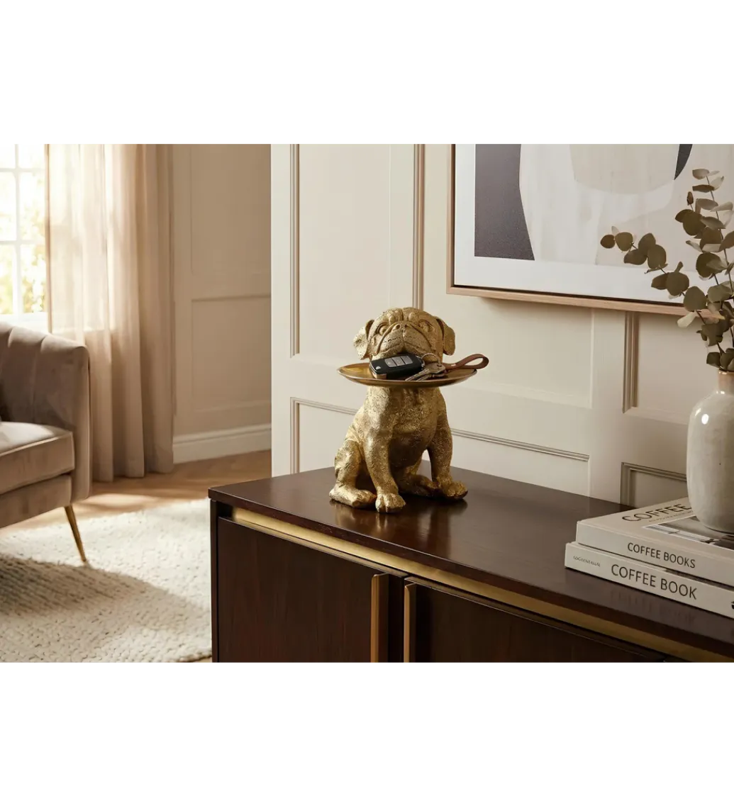 Invicta Interior Figurka BULLDOG 32 cm złota