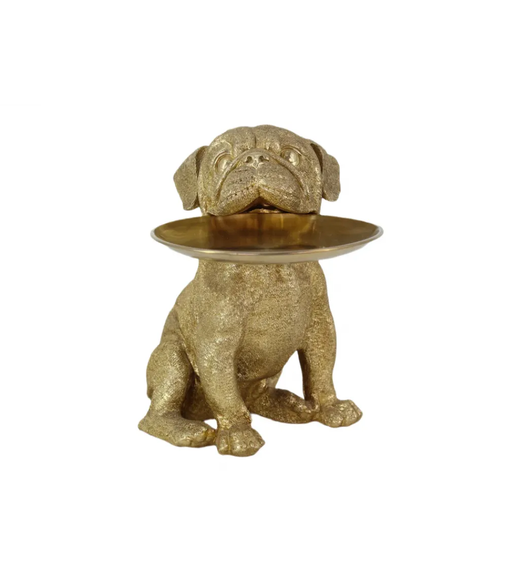 Invicta Interior Figurka BULLDOG 32 cm złota