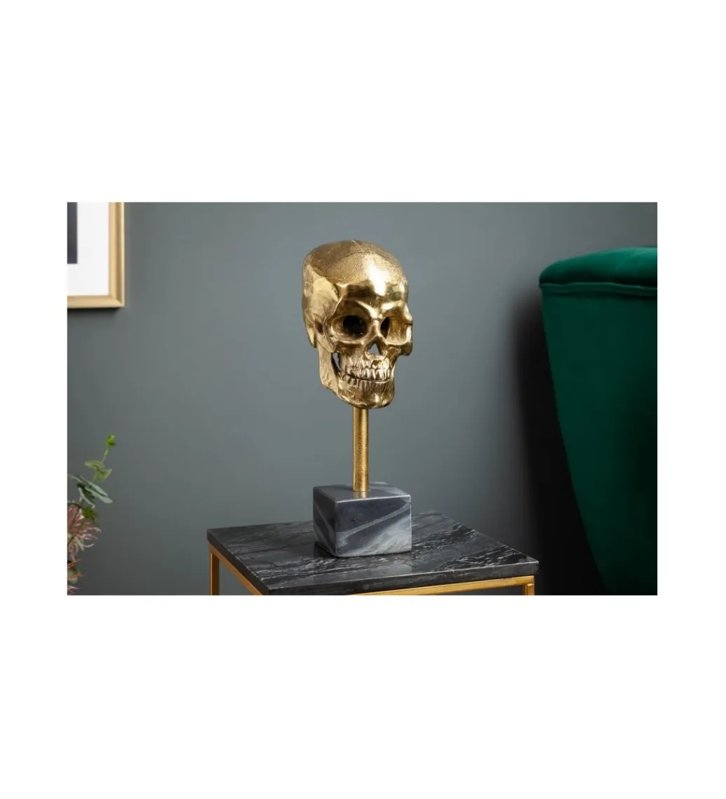 Invicta Interior Figurka dekoracyjna Skull złota