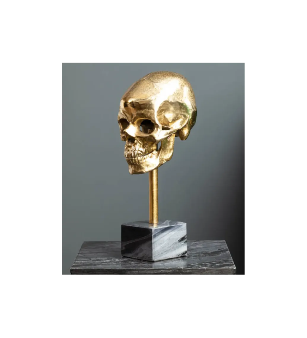 Invicta Interior Figurka dekoracyjna Skull złota