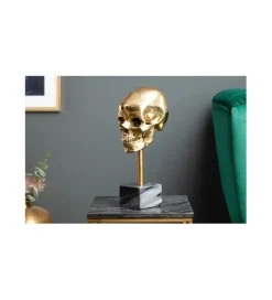 Invicta Interior Figurka dekoracyjna Skull złota