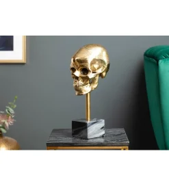 Invicta Interior Figurka dekoracyjna Skull złota
