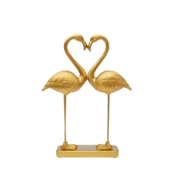 KDesign Figurka Flamingo Love 29 cm złota