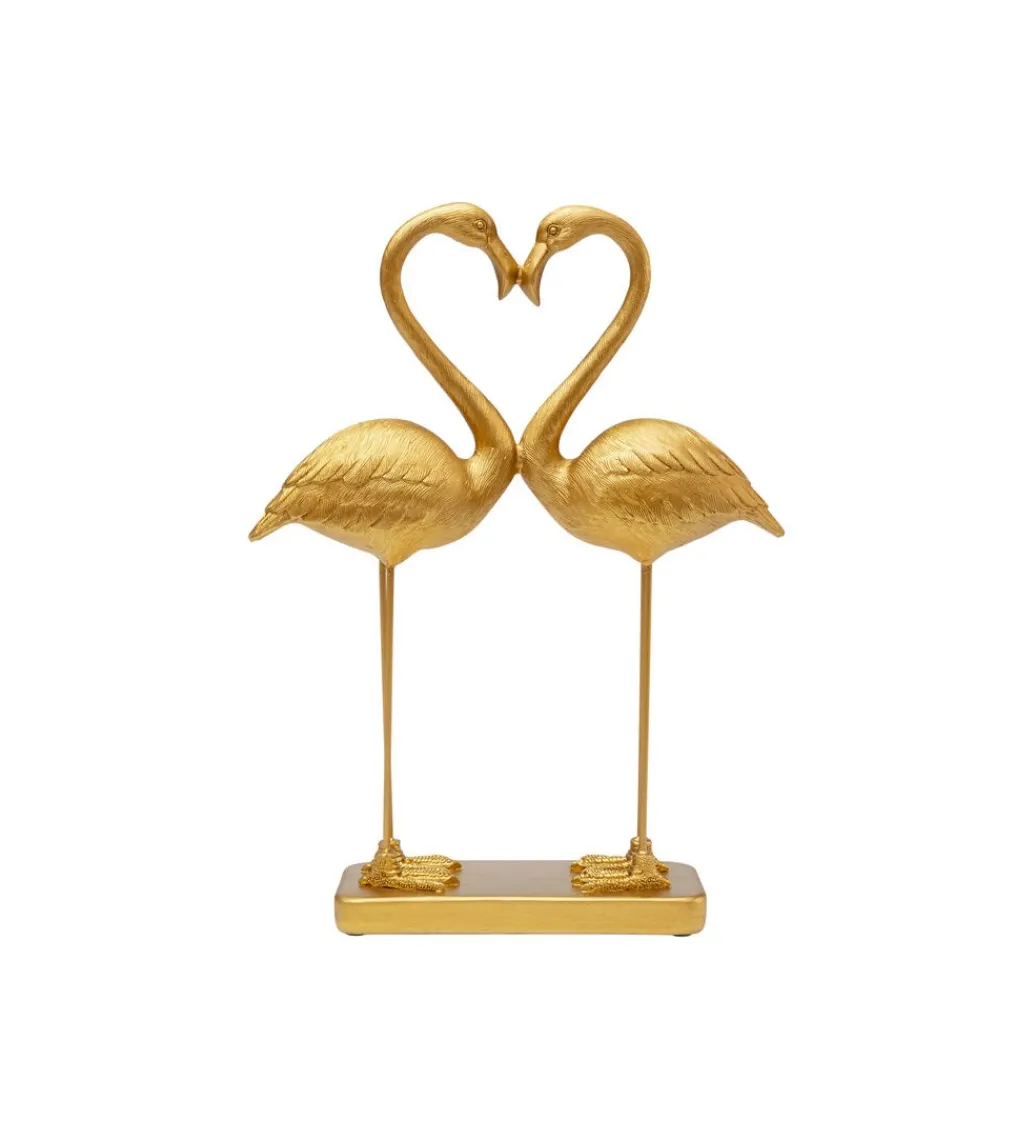 KDesign Figurka Flamingo Love 29 cm złota