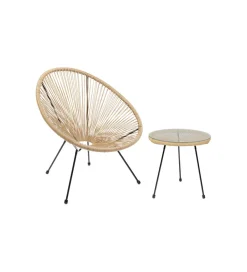 KARE Fotel ACAPULCO 85 cm naturalny