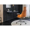 Invicta Interior - przedsprzedaż Fotel biurowy MANHATTAN od 44 do 54 cm szary drewno dębu