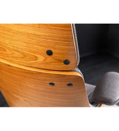 Invicta Interior - przedsprzedaż Fotel biurowy MANHATTAN od 44 do 54 cm szary drewno dębu