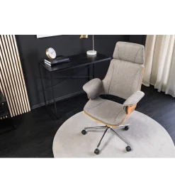 Invicta Interior - przedsprzedaż Fotel biurowy MANHATTAN od 44 do 54 cm szary drewno dębu