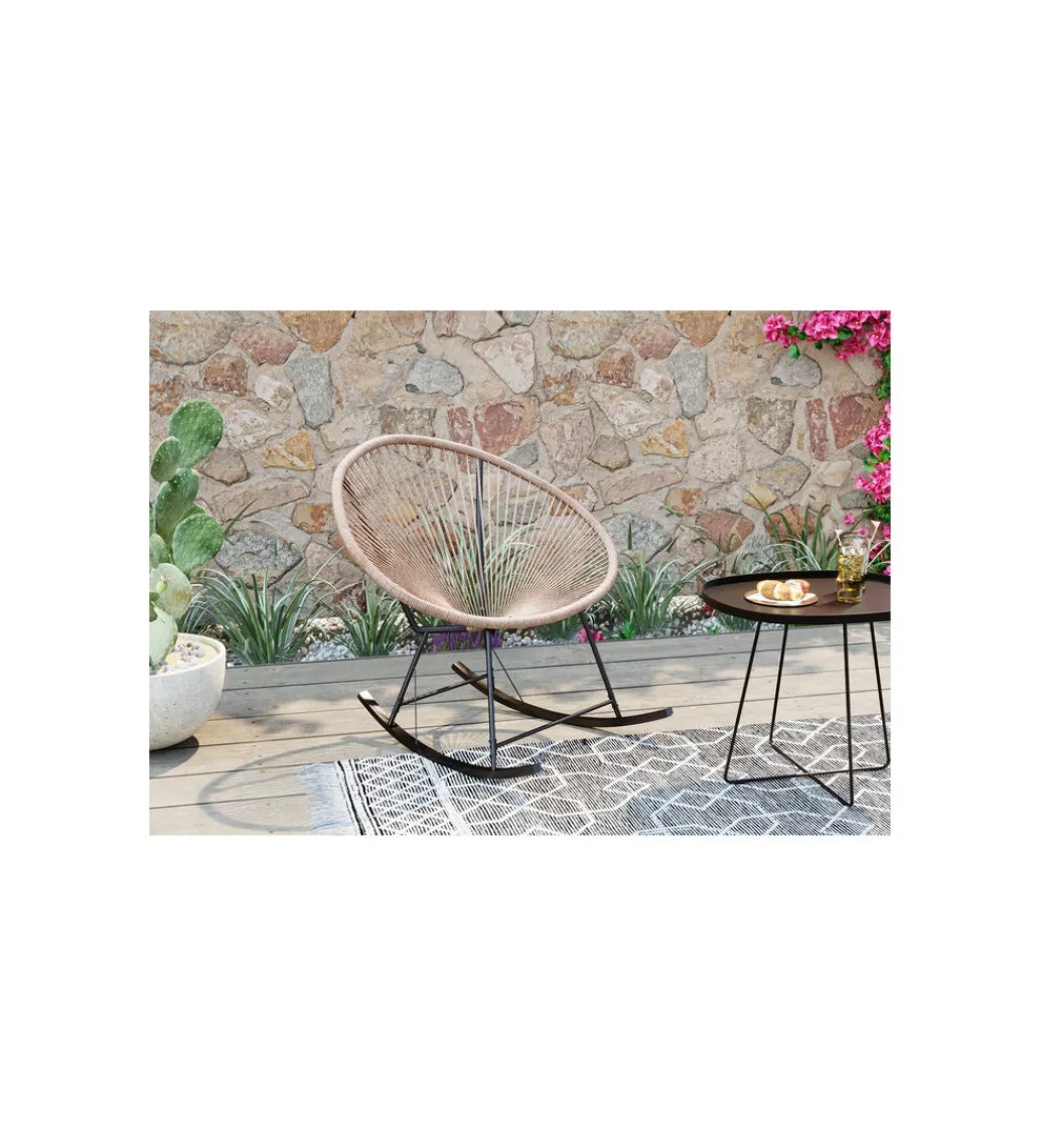 KARE Fotel bujany ACAPULCO 85 cm naturalny