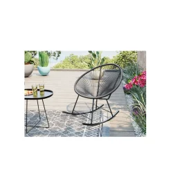 KARE Fotel bujany ACAPULCO mono czarny
