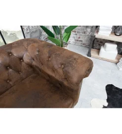 Invicta Interior Fotel Chesterfield 110 cm antyczny brąz