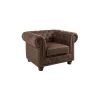Invicta Interior Fotel Chesterfield 105 Cm Brąz Vintage