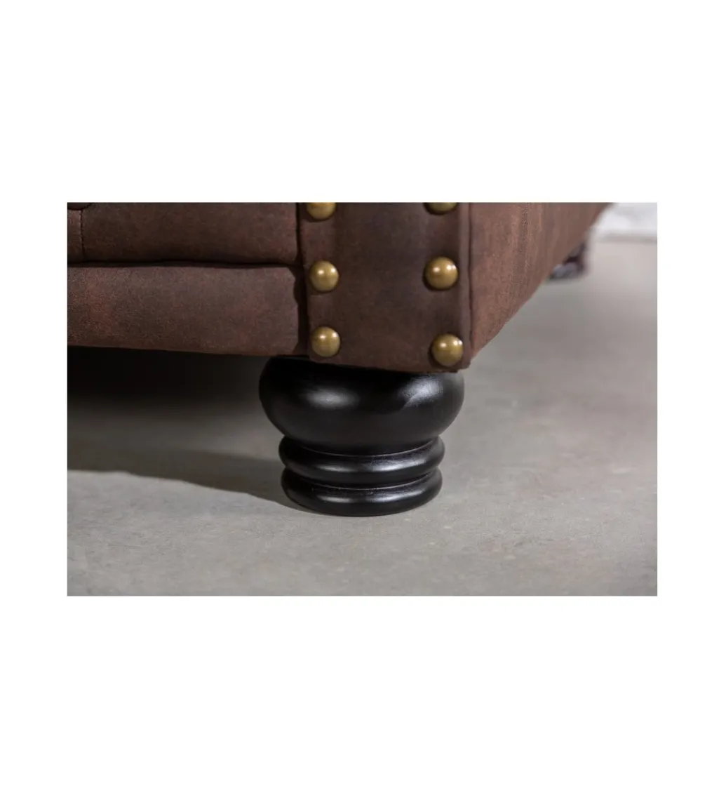 Invicta Interior Fotel Chesterfield 105 Cm Brąz Vintage