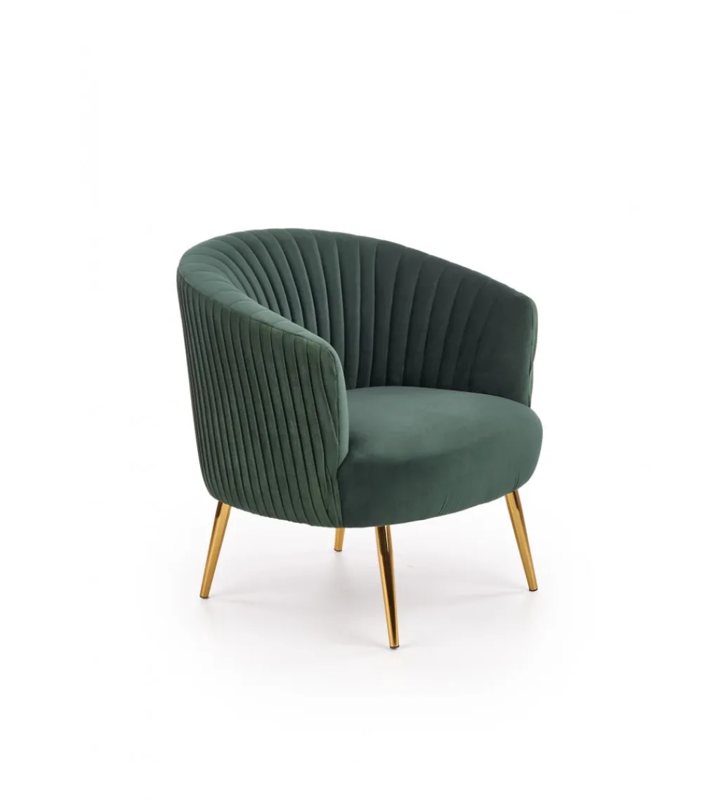 Halmar Fotel CROWN ciemnozielony