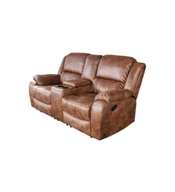 Invicta Interior Fotel dwuosobowy DALLAS Hollywood 188 cm antyczny brązowy
