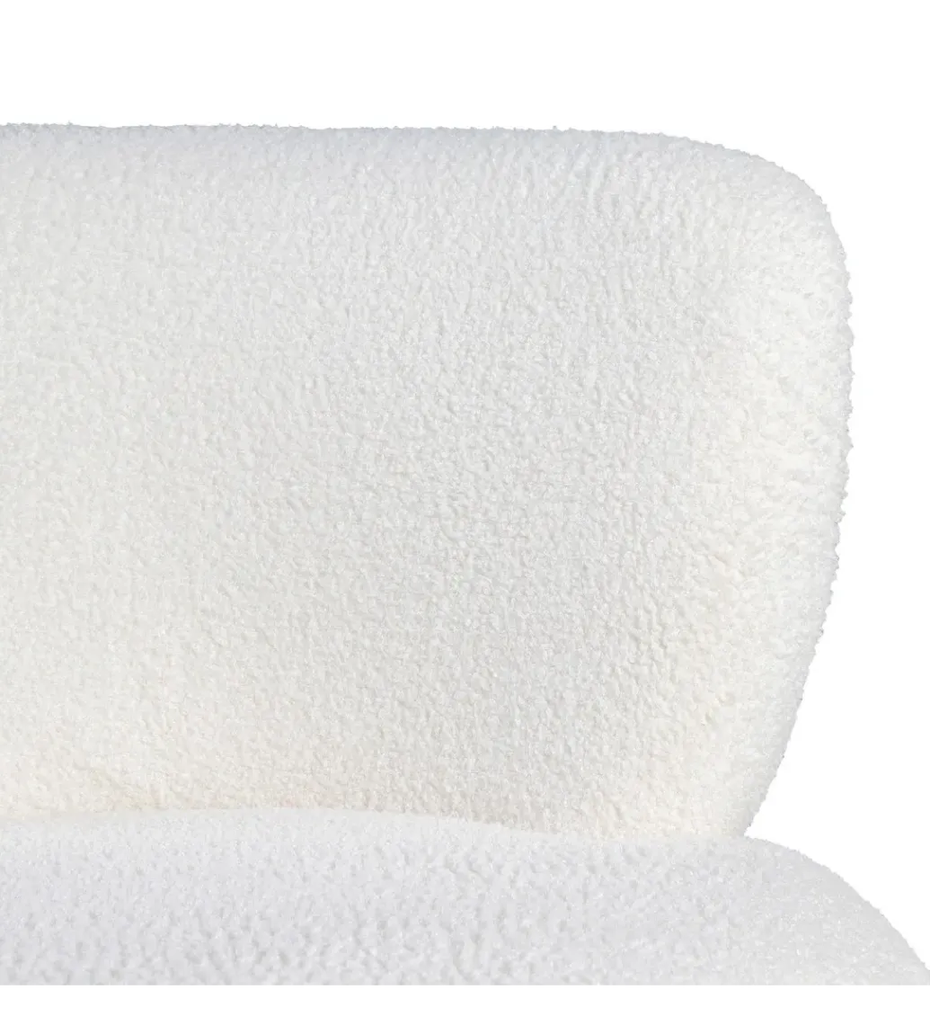 Zona-Design Fotel ENKIR 73 cm biały tapicerowany boucle