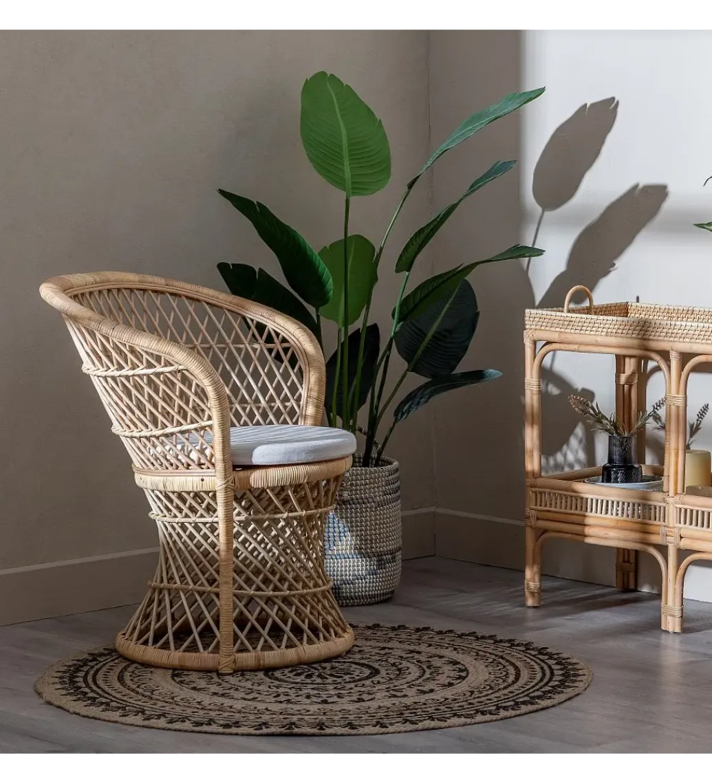 Zona-Design Fotel ENSO 84 cm ratan naturalny