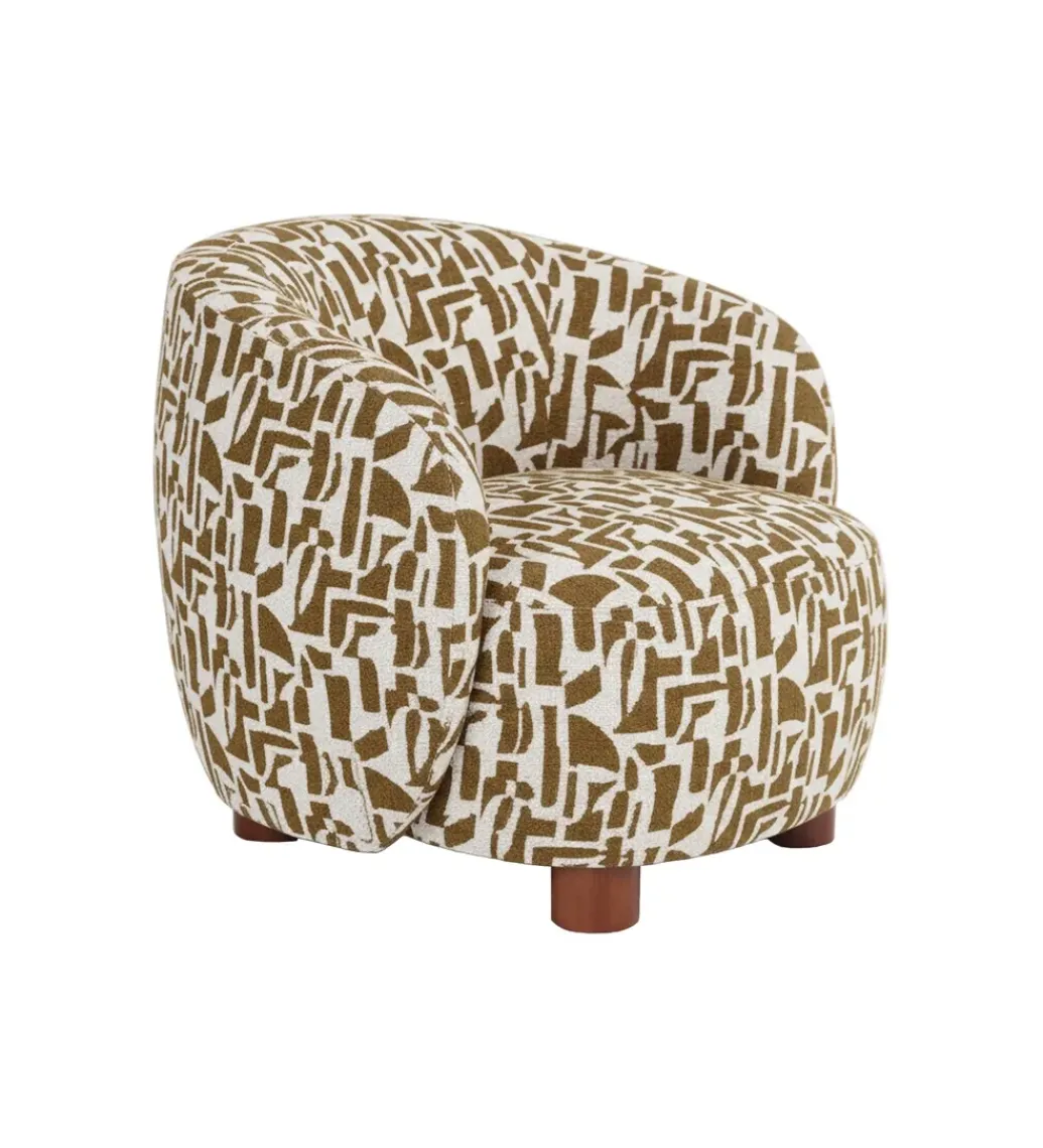 Zona-Design Fotel ESTAMPADO 62 cm kremowa ochra