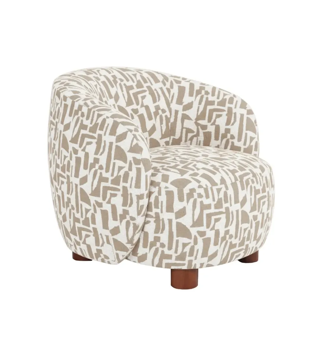 Zona-Design Fotel ESTAMPADO 62 cm kremowo beżowy