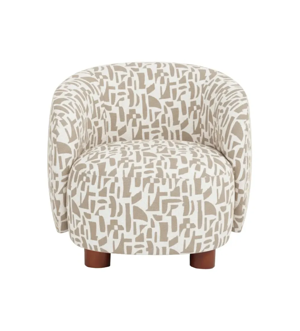 Zona-Design Fotel ESTAMPADO 62 cm kremowo beżowy