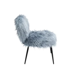 KARE Fotel Hairy niebieski
