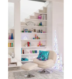 J-Line Fotel i podnóżek LOUNGERI 83 cm kremowe