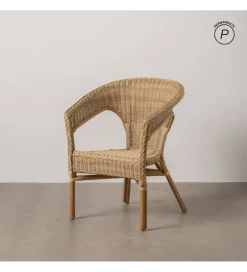 Zona-Design Fotel KERRI ratan piaskowy brąz