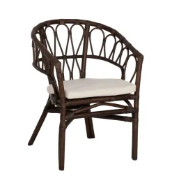Zona-Design Fotel LULU ratan ciemny brąz