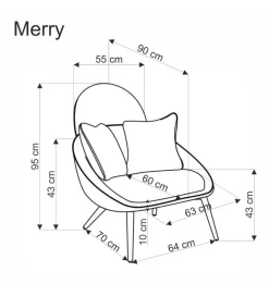 Halmar Fotel MERRY szary
