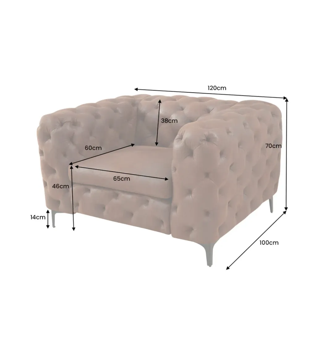 Invicta Interior Fotel MODERN BAROCK 120 cm antyczny brąz