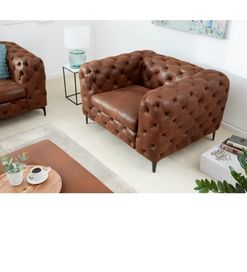 Invicta Interior Fotel MODERN BAROCK 120 cm antyczny brąz