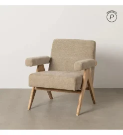 Zona-Design Fotel NAMGAN 85 cm beżowy naturalny