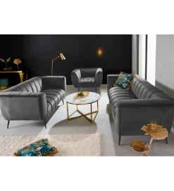 Invicta Interior Fotel NOBLESSE aksamit szary