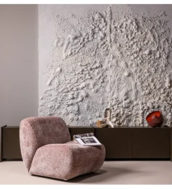 WOOOD Fotel NOMU velvet jasnoróżowy