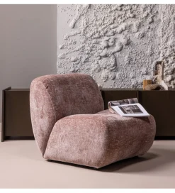 WOOOD Fotel NOMU velvet jasnoróżowy