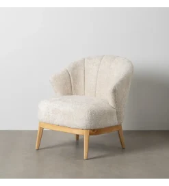 Zona-Design Fotel OAST drewno kauczuk kremowy