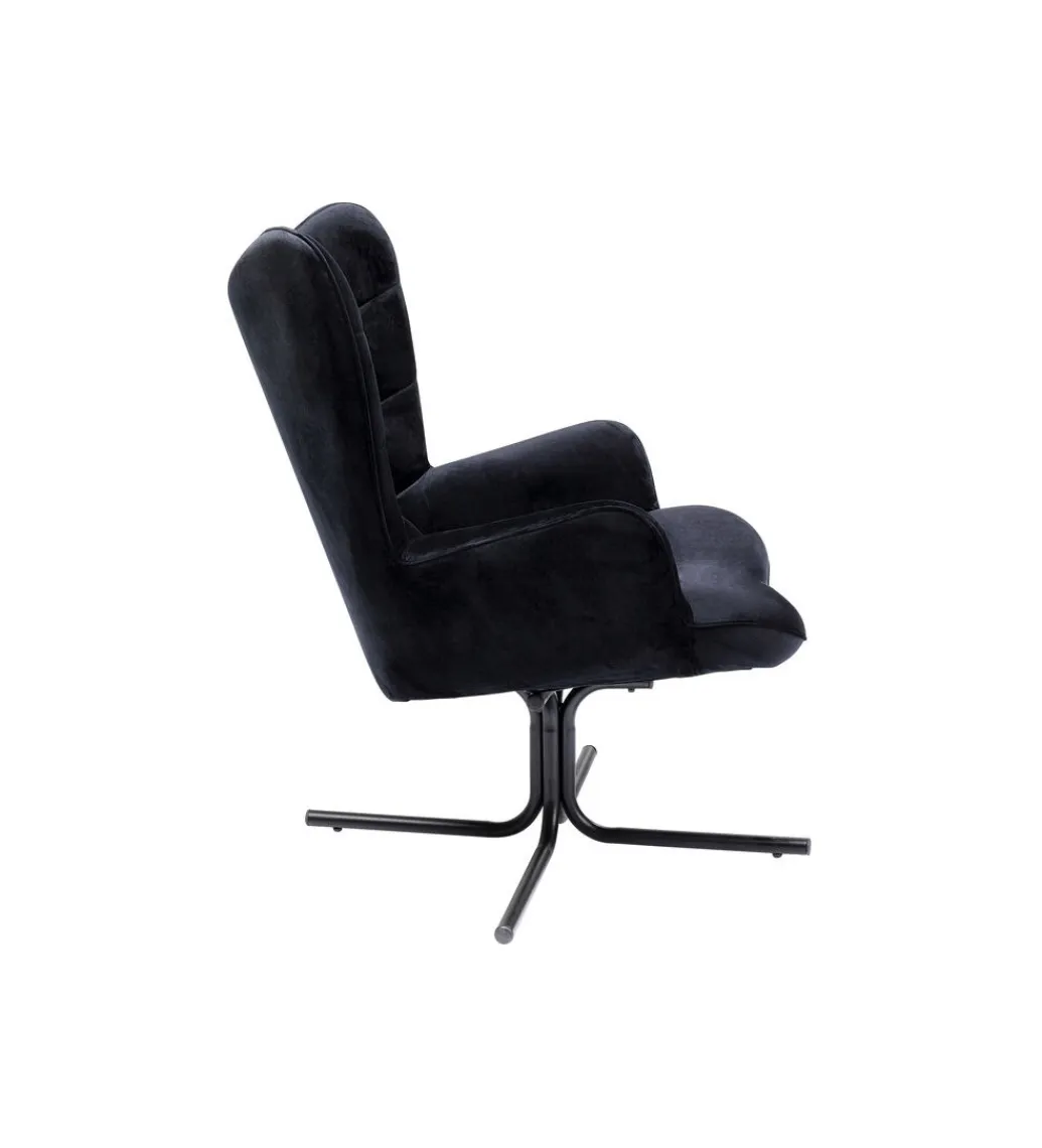 KARE Fotel obrotowe OSCAR czarny chenille