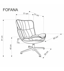 Halmar Fotel obrotowe siedzisko 360 stopni FOFANA kremowy