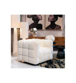 KARE Fotel obrotowy ARMAND 95 cm tapicerowany